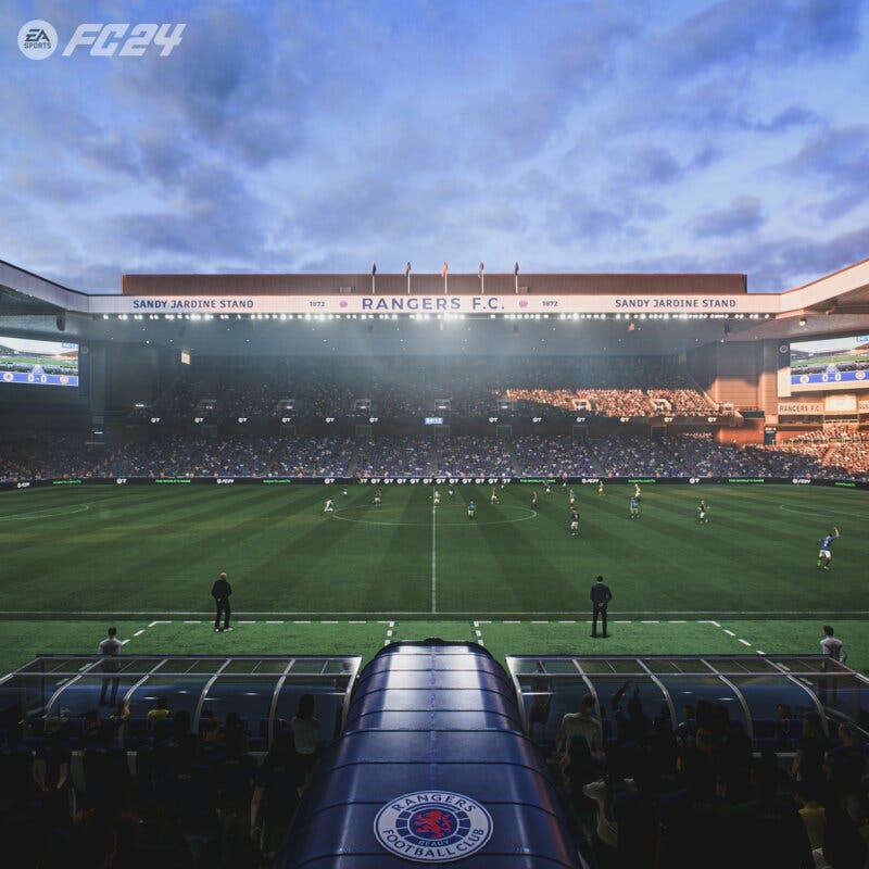 Aspecto del estadio del Rangers en EA Sports FC 24