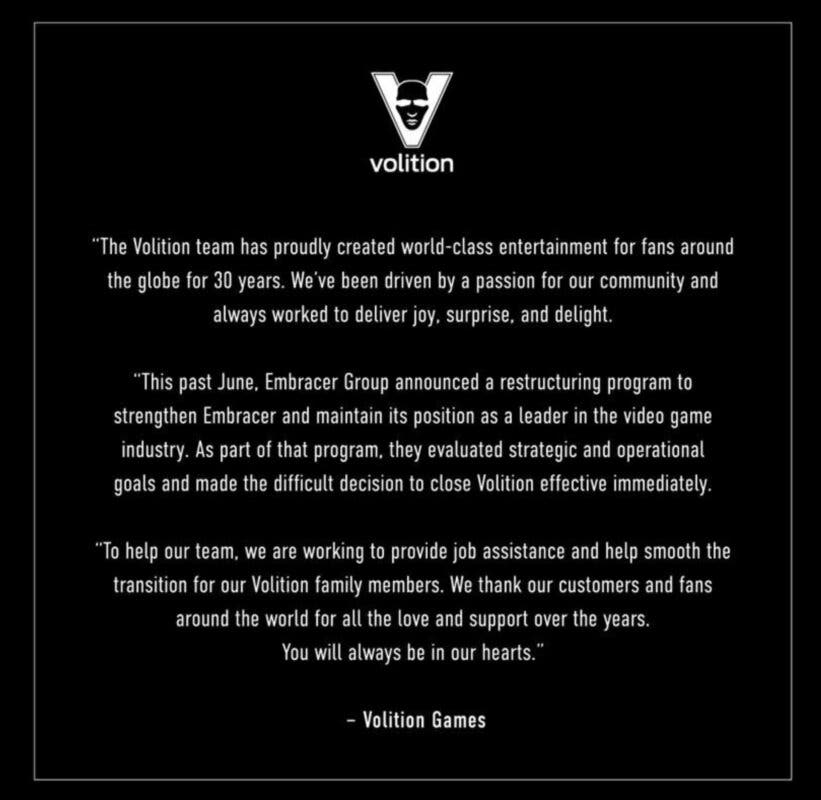 Embracer Group cerrará Volition, desarrolladores de Saints Row
