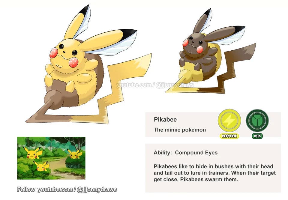 Pokémon: Pikachu imaginado en los 17 tipos diferentes de Pokémon