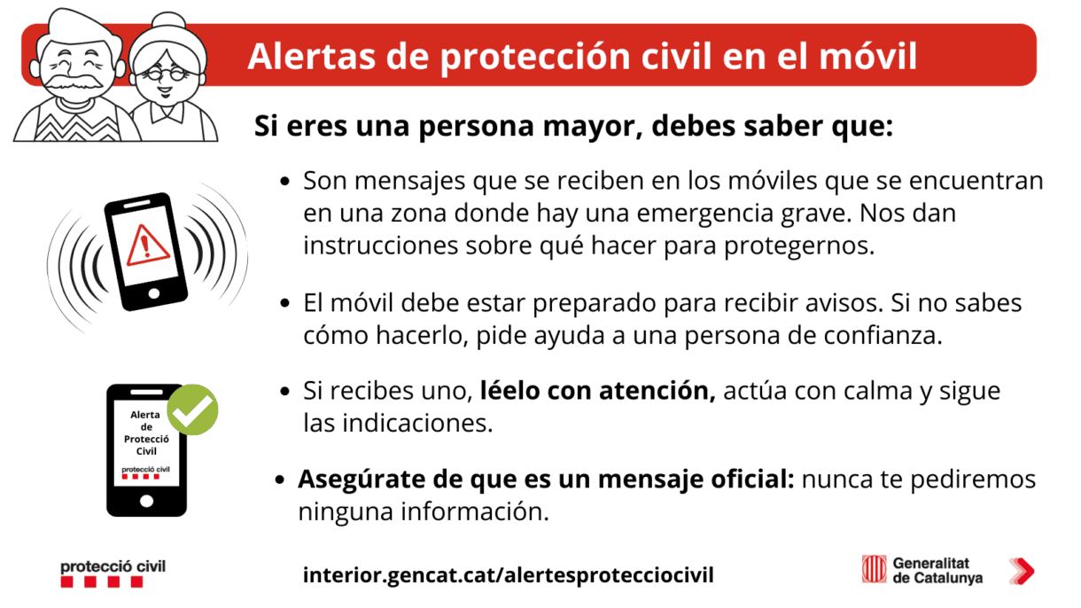 Alerta protección civil personas mayores.
