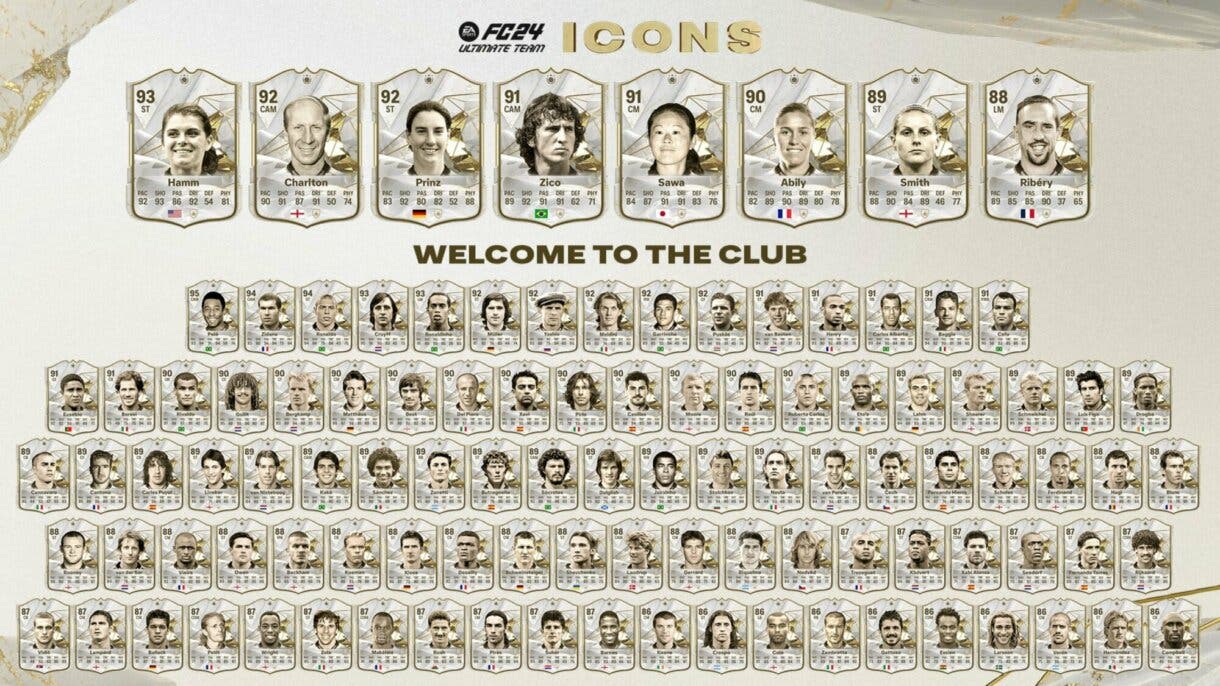 Todas las cartas Iconos del inicio de EA Sports FC 24 Ultimate Team