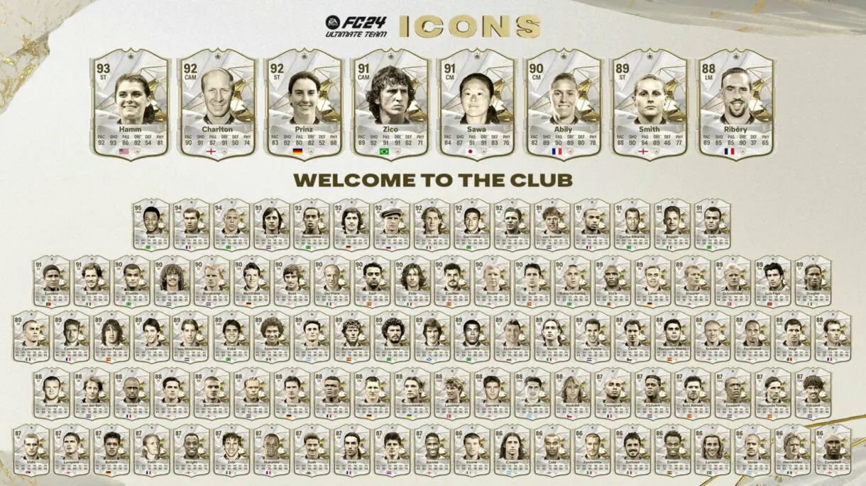 Todas las cartas Iconos del inicio de EA Sports FC 24 Ultimate Team