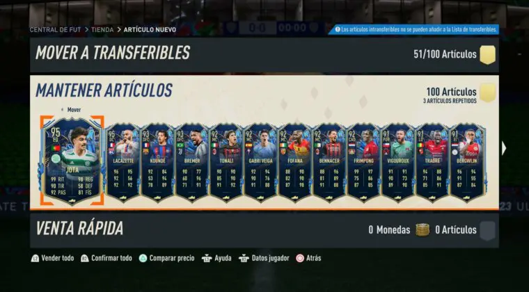 Imagen de FIFA 23: vuelve la Mejora x100 82+ y reduce el número de plantillas. ¿Merece la pena?
