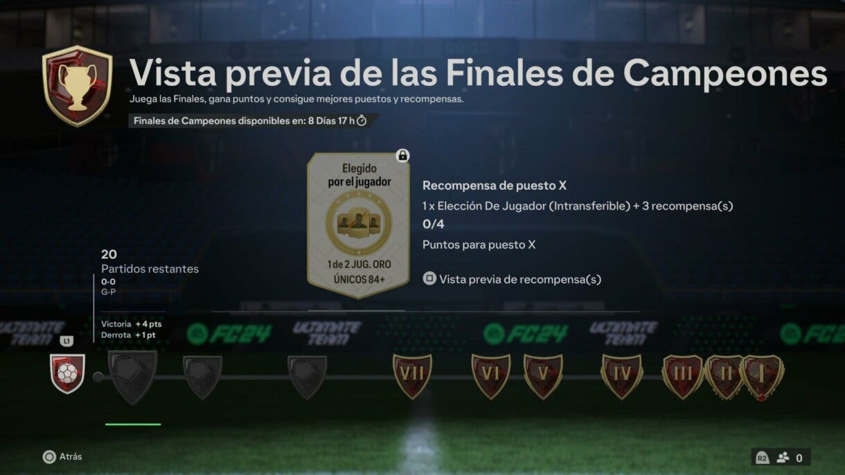 Vista previa de las Finales de Campeones mostrando la cuenta atrás EA Sports FC 24 Ultimate Team