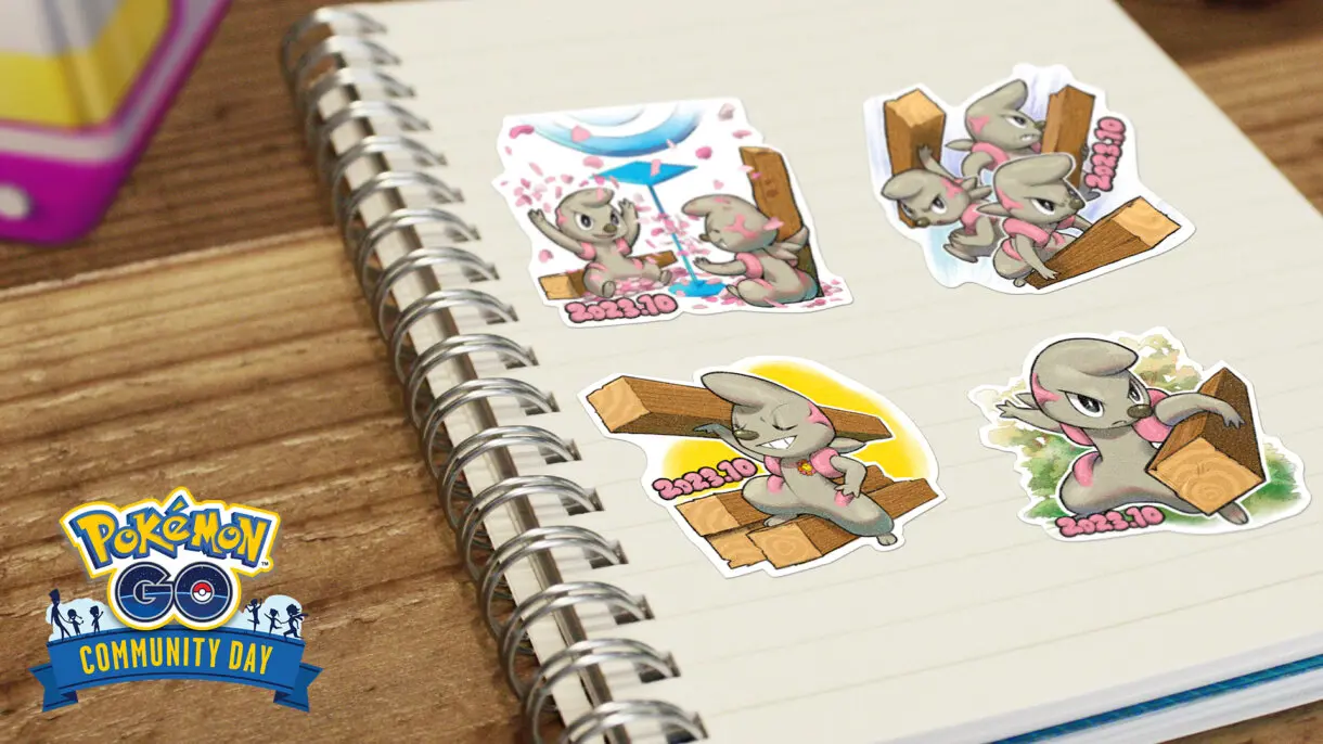 Pokemon GO pegatinas Dia de la Comunidad Timburr