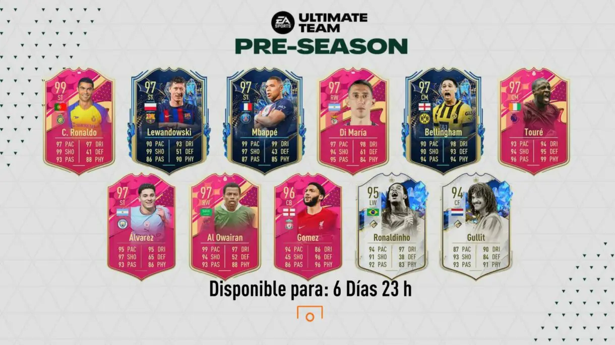 Pantalla de carga FIFA 23 Ultimate Team con algunas cartas que regresan por Pre-Season