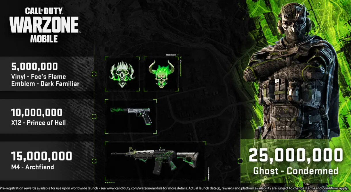 Recompensas por registrarte en el acceso de Warzone Mobile