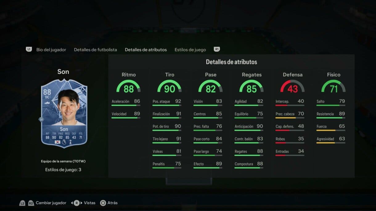 Stats in game Son IF EA Sports FC 24 Ultimate Team