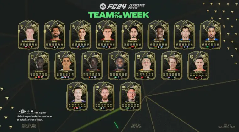 Imagen de EA Sports FC 24: TOTW 1 ya disponible y aquí puedes ver las stats in game de sus mejores cartas