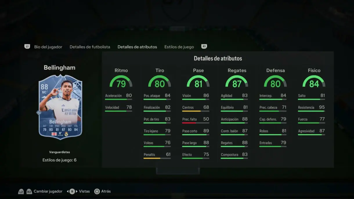 Stats in game Bellingham Trailblazers EA Sports FC 24 Ultimate Team