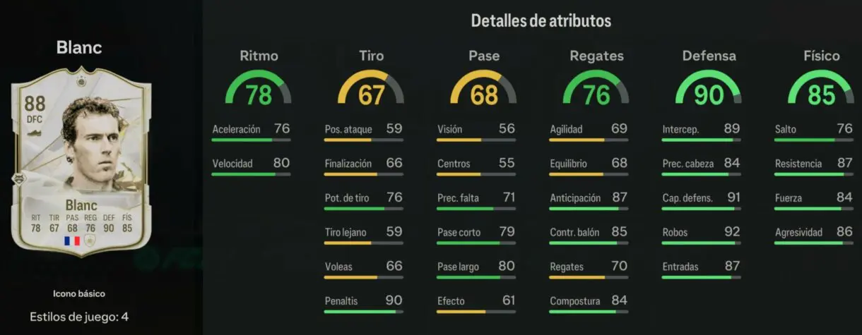 Stats in game Blanc Icono básico EA Sports FC 24 Ultimate Team