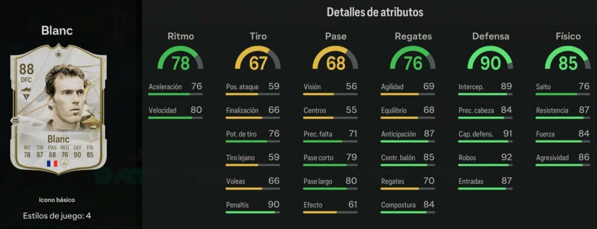 Stats in game Blanc Icono básico EA Sports FC 24 Ultimate Team