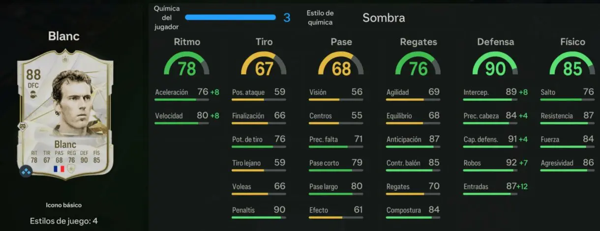 Stats in game Blanc Icono básico EA Sports FC 24 Ultimate Team