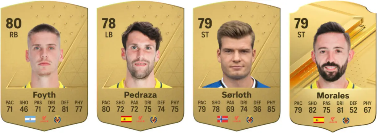 Cartas oro Foyth, Pedraza, Sorloth y Morales (Francia) EA Sports FC 24 Ultimate Team
