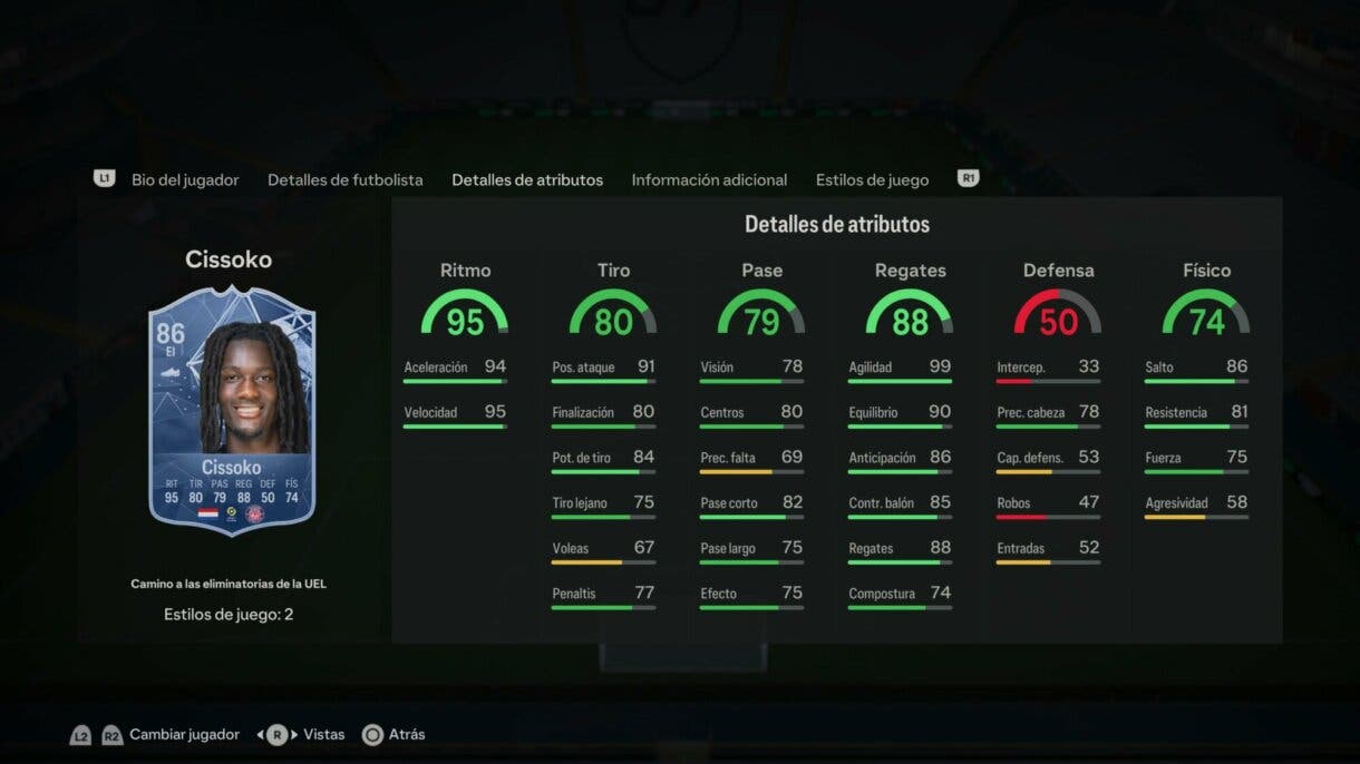 Stats in game Cissoko RTTK EA Sports FC 24 Ultimate Team