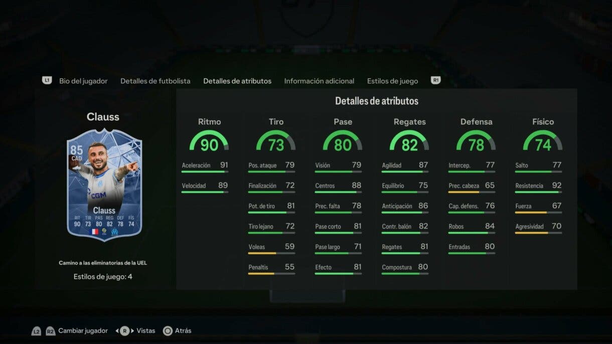 Stats in game Clauss RTTK EA Sports FC 24 Ultimate Team
