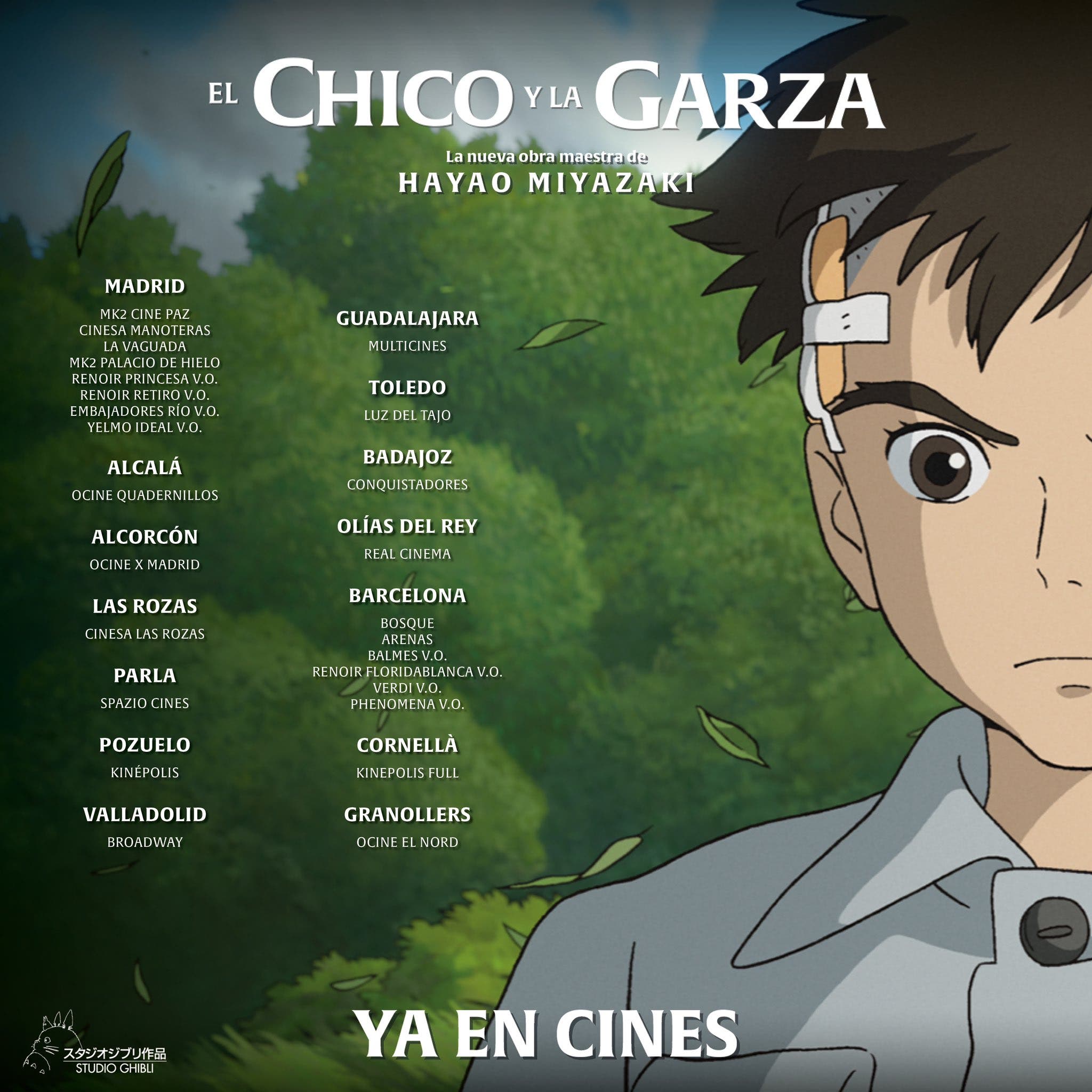 The Boy and the Heron: Lista de todos los cines en imagen para ver la película de Studio Ghibli