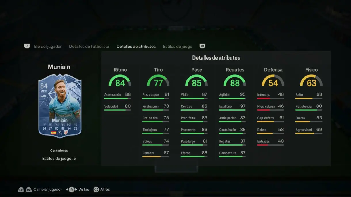 Stats in game Muniain Centuriones EA Sports FC 24 Ultimate Team