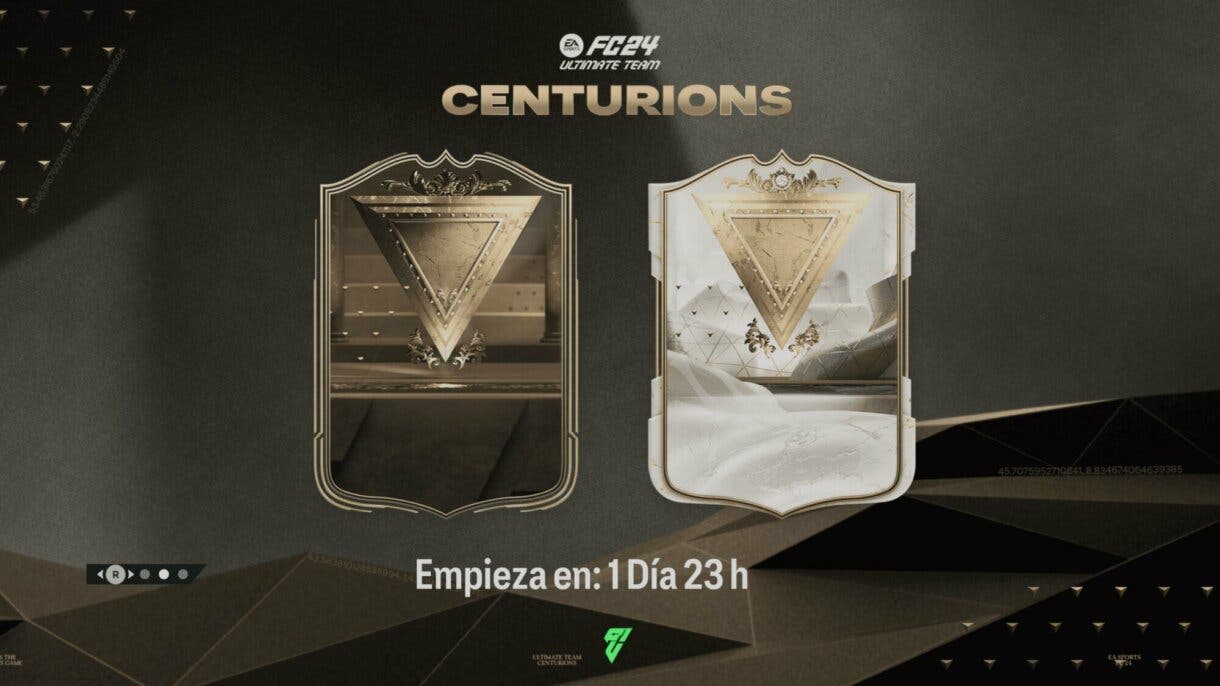 Pantalla de carga con cuenta atrás Centurions y el diseño de sus cartas EA Sports FC 24 Ultimate Team