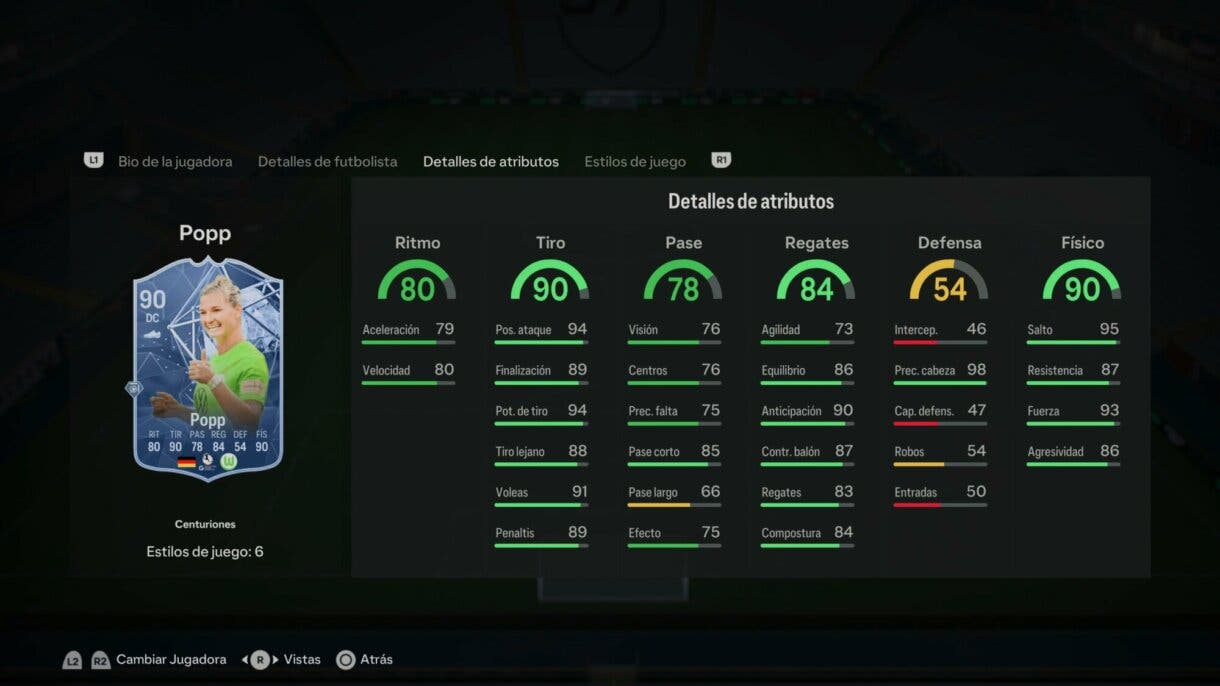 Stats in game Popp Centuriones EA Sports FC 24 Ultimate Team
