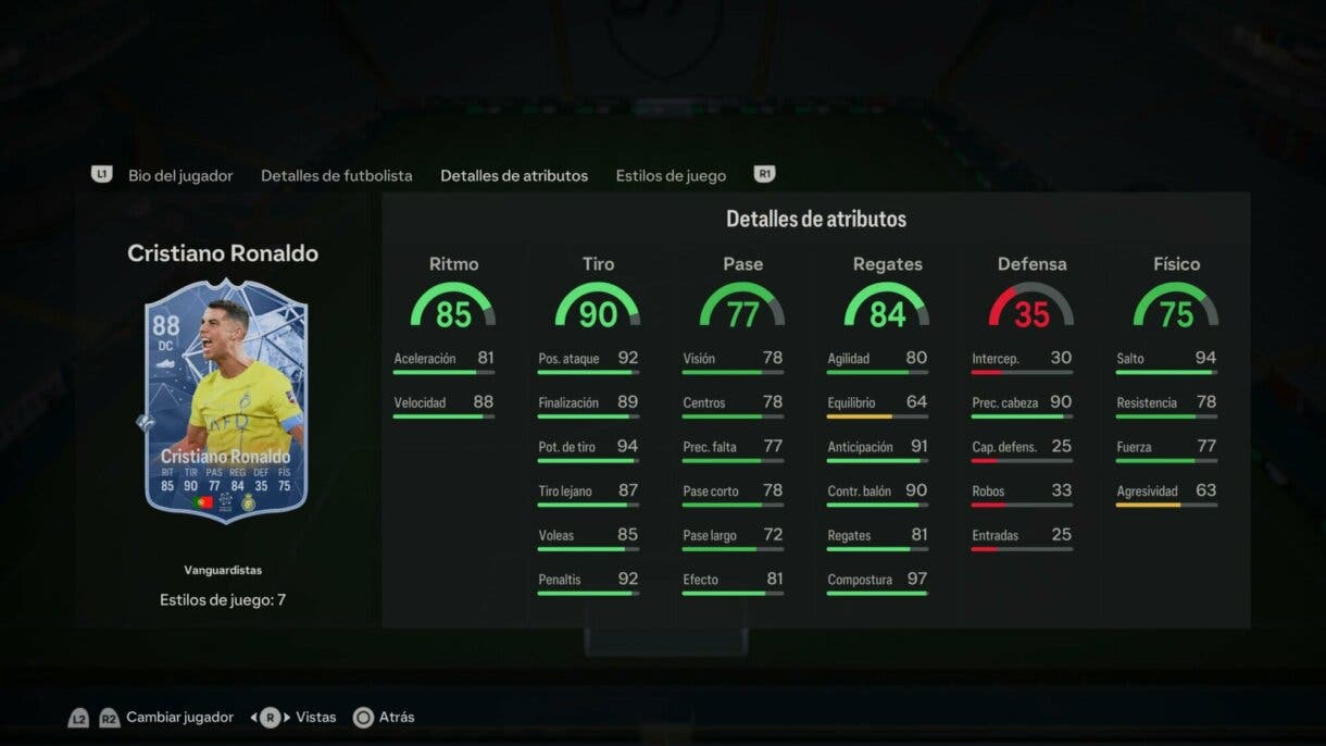 Stats in game Ronaldo Trailblazers EA Sports FC 24 Ultimate Team