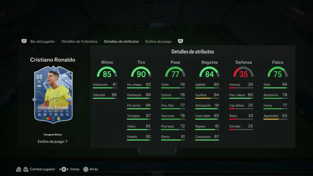 Stats in game Ronaldo Trailblazers EA Sports FC 24 Ultimate Team