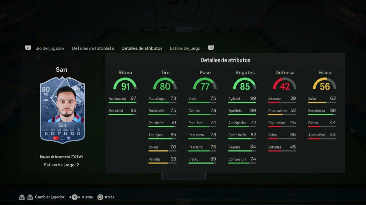 Stats in game Sari IF EA Sports FC 24 Ultimate Team