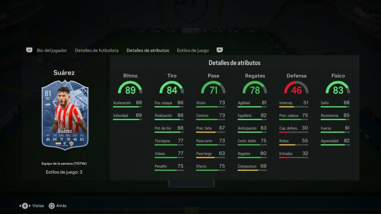Stats in game Suárez IF EA Sports FC 24 Ultimate Team