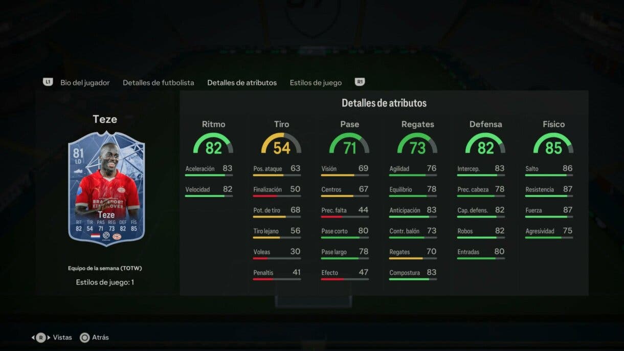 Stats in game Teze IF EA Sports FC 24 Ultimate Team