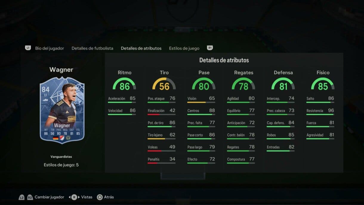 Stats in game Wagner Trailblazers EA Sports FC 24 Ultimate Team