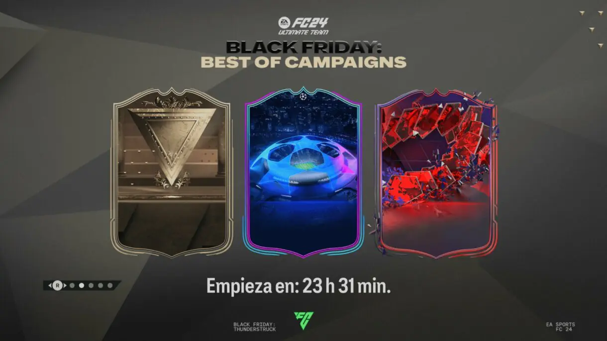Pantalla de carga con los diseños de las cartas Centuriones, RTTK y Trailblazers EA Sports FC 24 Ultimate Team