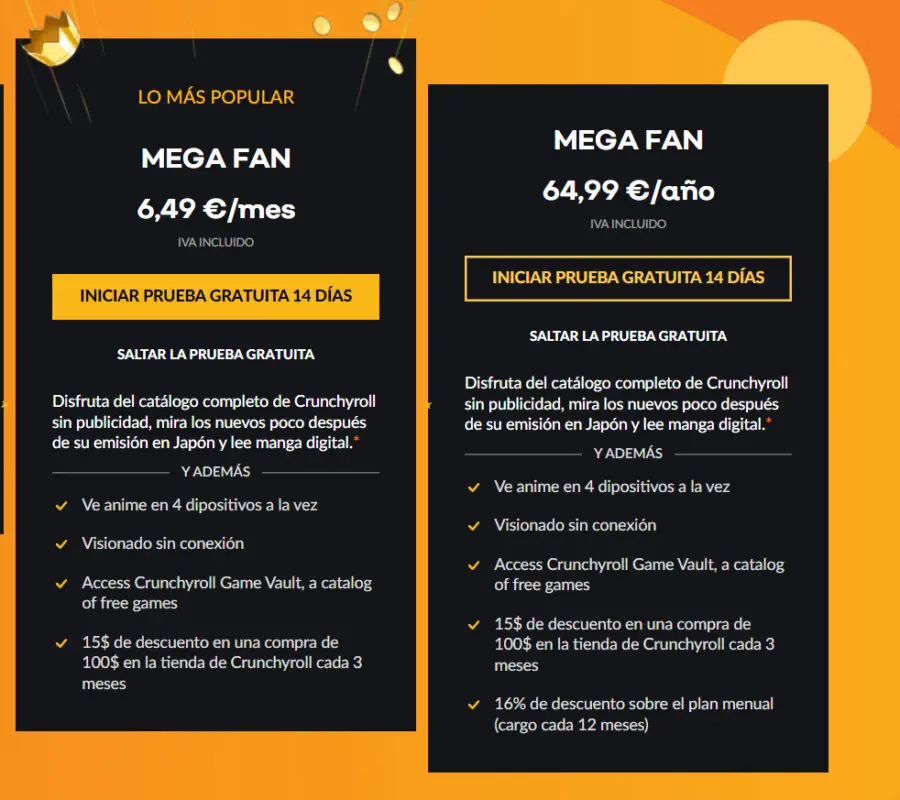 Crunchyroll Precios