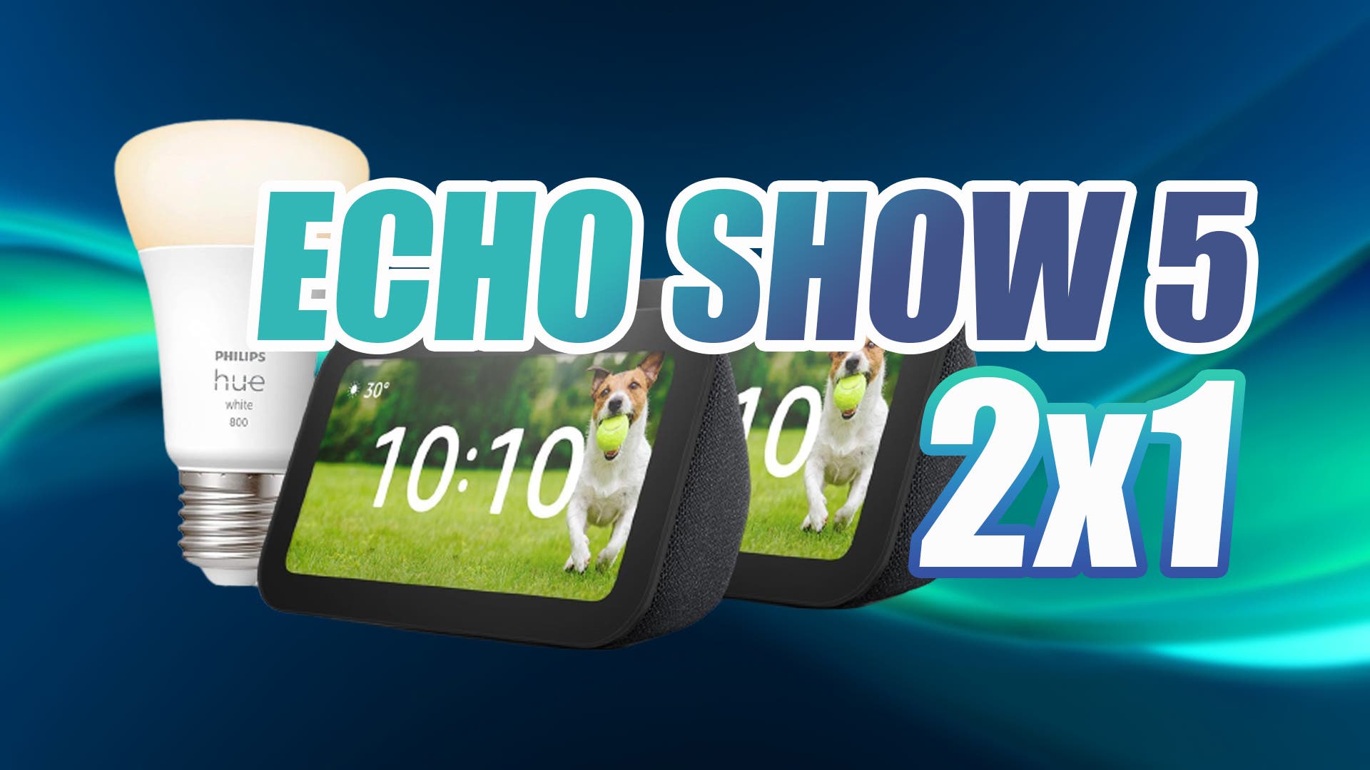 Pack 2x Echo Dot (3.ª generación) + Bombilla Inteligente Philips