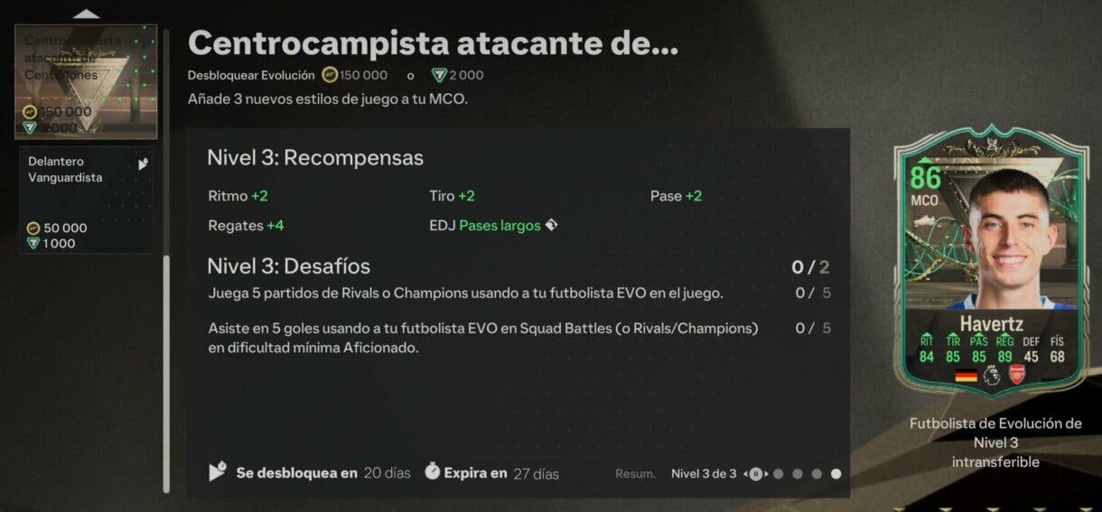 Desafíos Centrocampista atacante de Centuriones nivel 3 EA Sports FC 24 Ultimate Team