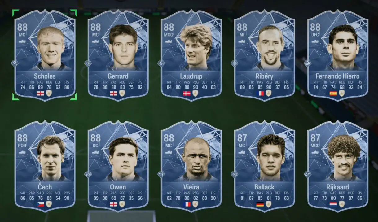 Cartas Icono Scholes, Gerrard, Laudrup, Ribéry, Hierro, Cech, Owen, Vieira, Ballack y Rijkaard EA Sports FC 24 Ultimate Team