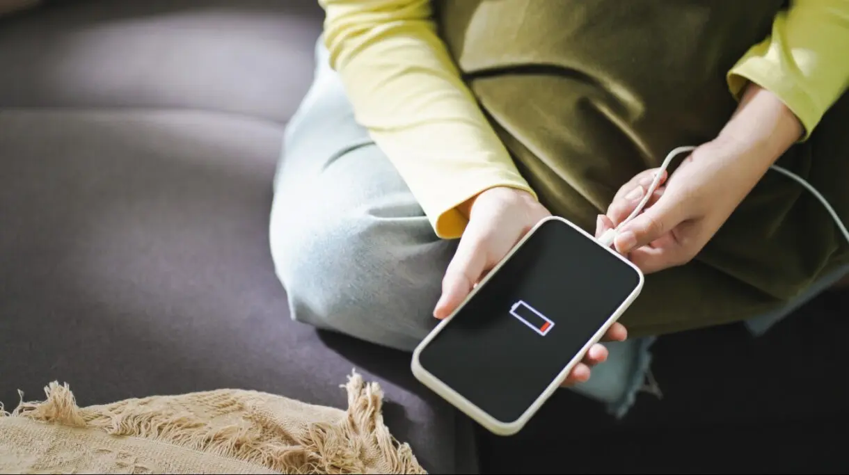Smartphone sin batería.