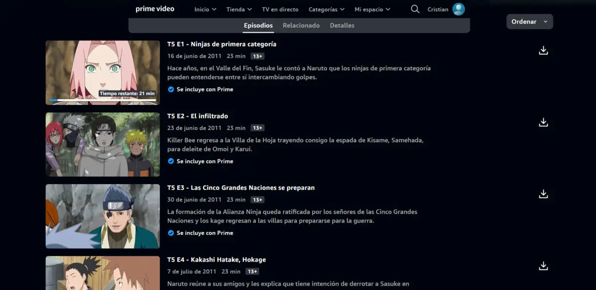 naruto shippuden en prime video