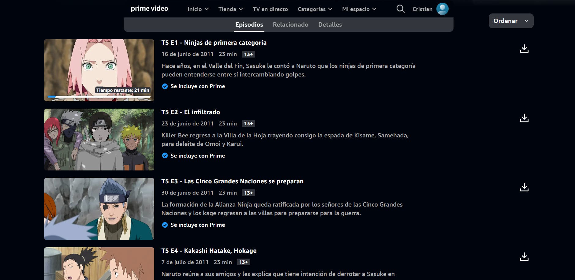 📺, Anime Todas las temporadas de Naruto ya se encuentran disponibles en  el catálogo de  Prime Video con doblaje y subtitulos al…