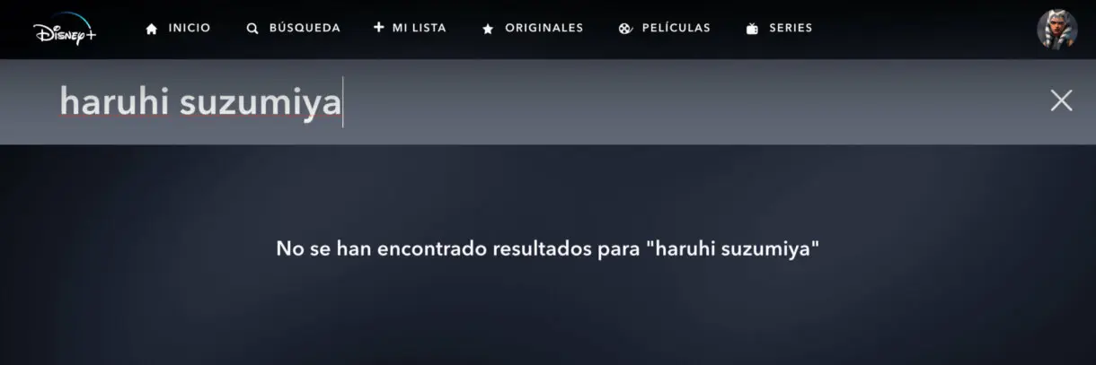 La melancolía de Haruhi Suzumiya Disney +