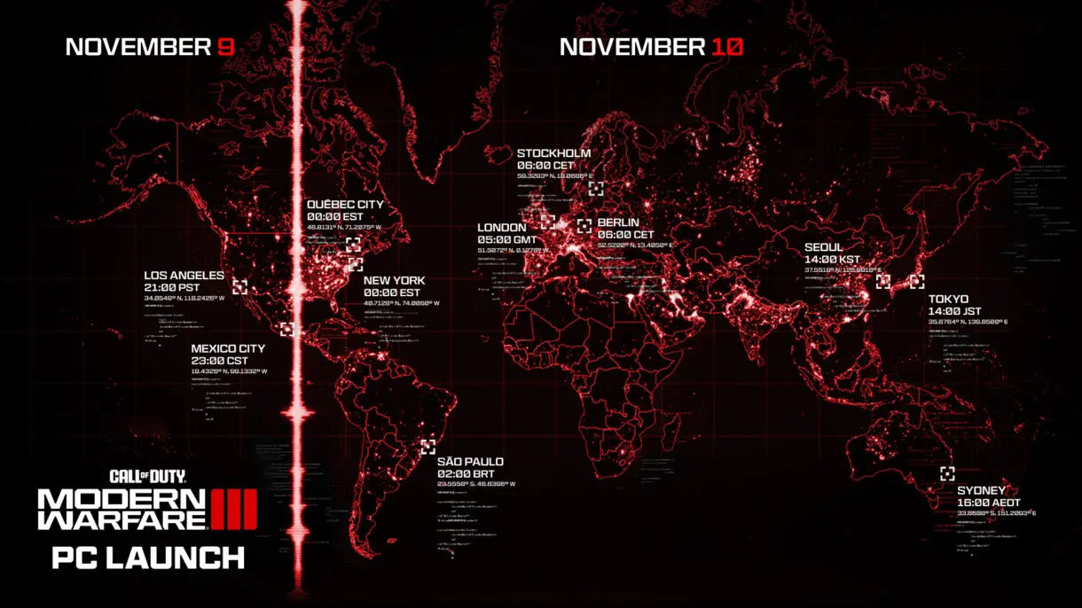 Modern Warfare 3 horarios