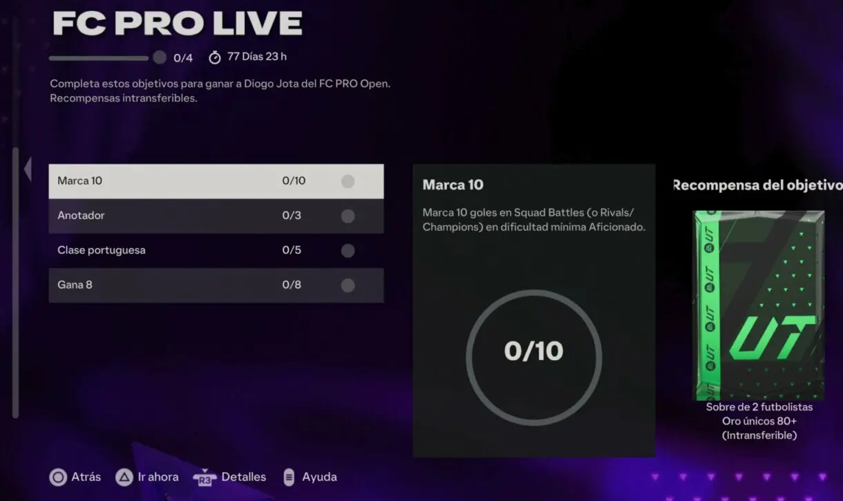 Objetivos Diogo Jota FC PRO LIVE EA Sports FC 24 Ultimate Team