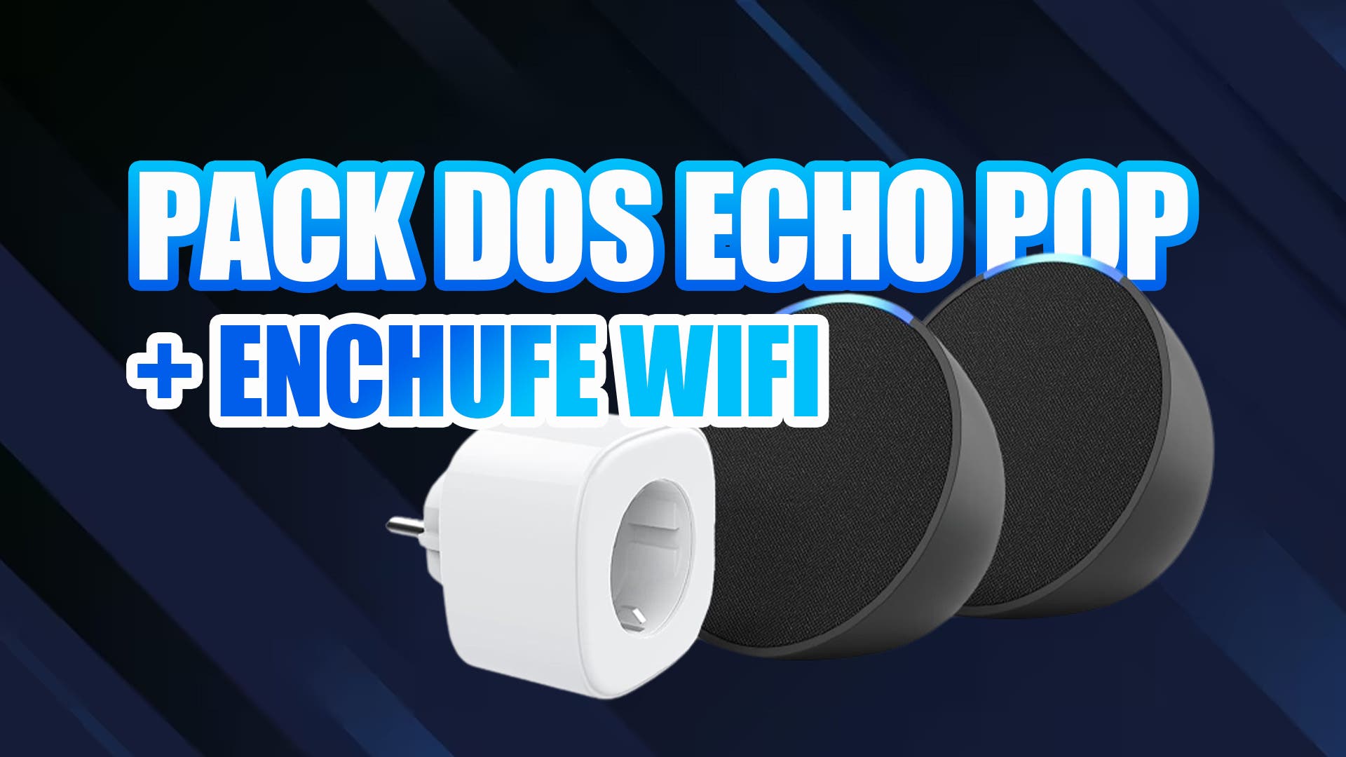 Pack de 2 Enchufes Inteligentes - Compatible con  Alexa, Echo, Google  Home, Temporizador