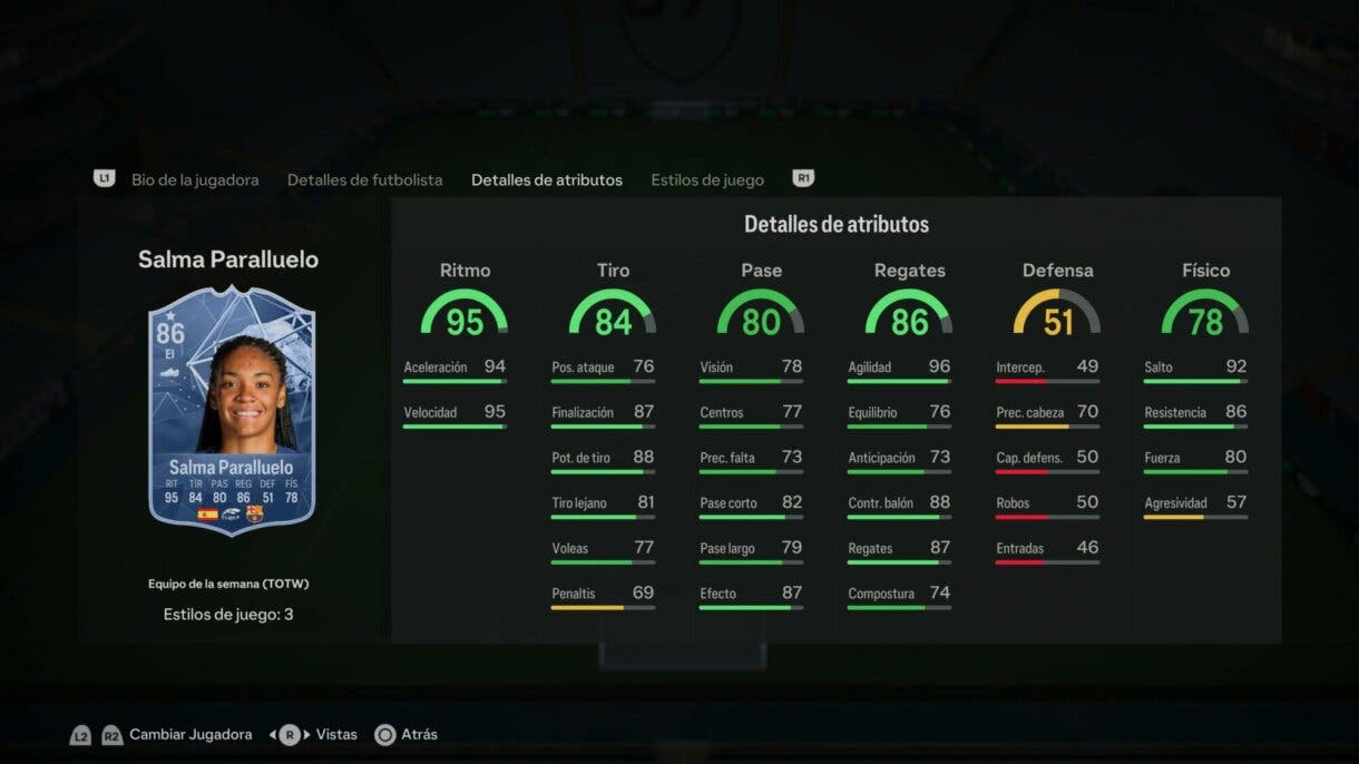 Stats in game Paralluelo IF EA Sports FC 24 Ultimate Team