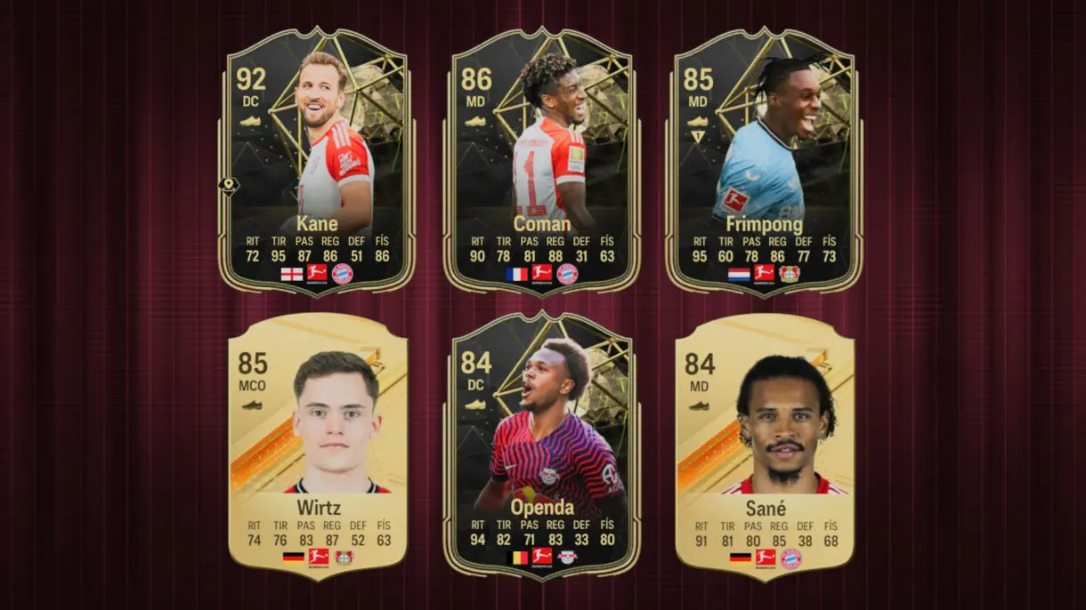 Cartas IF Kane, Coman, Frimpong y Openda, Oro Wirtz y Sané EA Sports FC 24 Ultimate Team