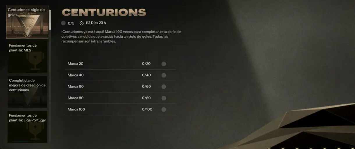 Objetivos Centuriones: siglos de goles desde el menú de Hitos EA Sports FC 24 Ultimate Team