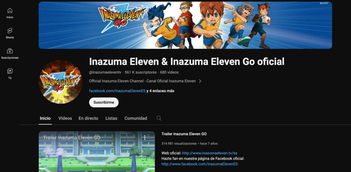 ver Inazuma Eleven en YouTube