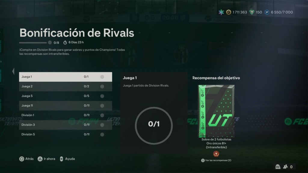 bonificacion de rivals ea sports fc 24