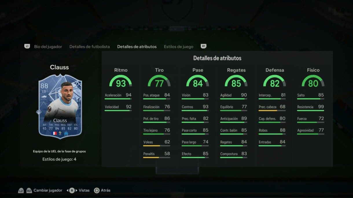 Stats in game Clauss TOTGS EA Sports FC 24 Ultimate Team