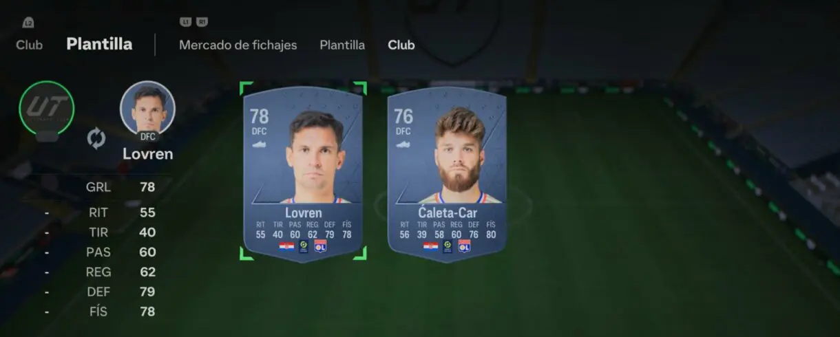 Cartas Lovren y Cáleta-Car tras buscar croatas de la Ligue 1 EA Sports FC 24 Ultimate Team