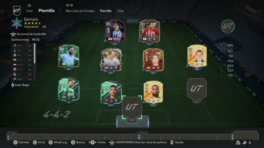 ejemplo equipo combinacion para objetivos ea sports fc 24